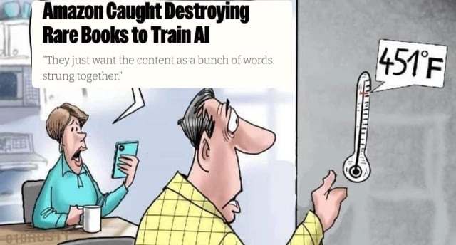 Amazon Caught Destroying Rare Books to Train AI. 