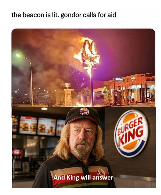the beacon is lit. gondor calls for aid And King will answer