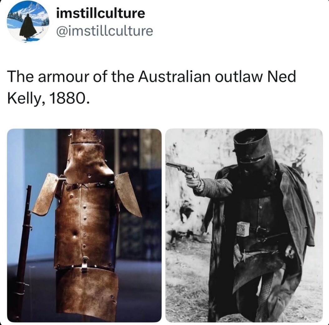imstillculture @imstillculture The armour of the Australian outlaw Ned Kelly, 1880.