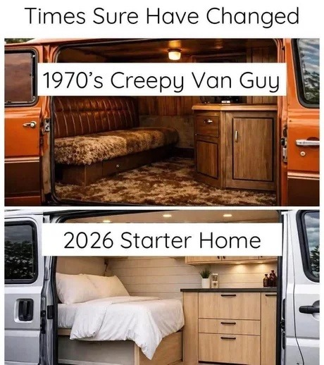 Times Sure Have Changed 1970's Creepy Van Guy 2026 Starter Home