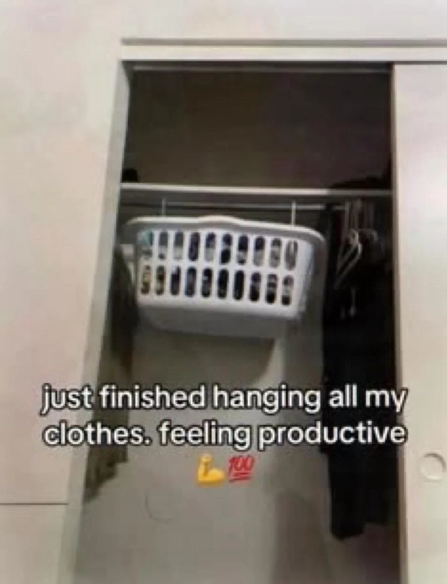 just finished hanging all my clothes. feeling productive