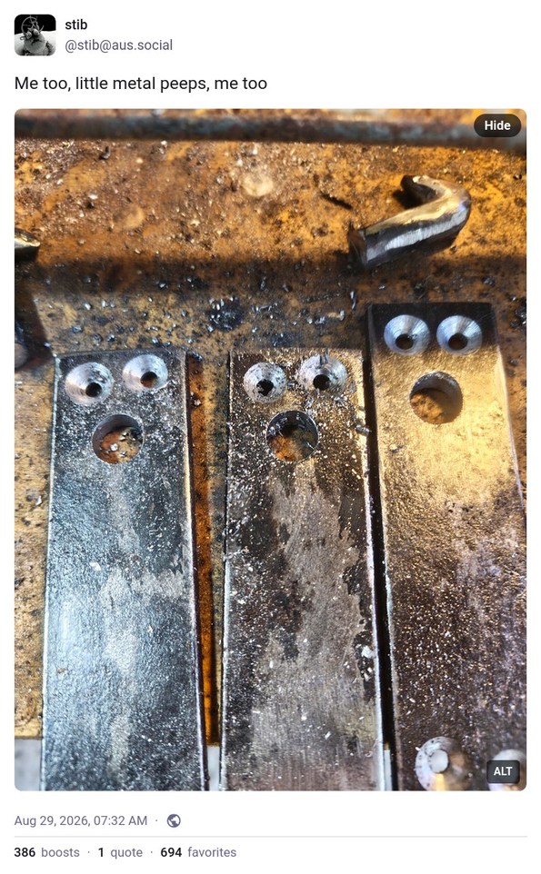 Me too, little metal peeps, me too