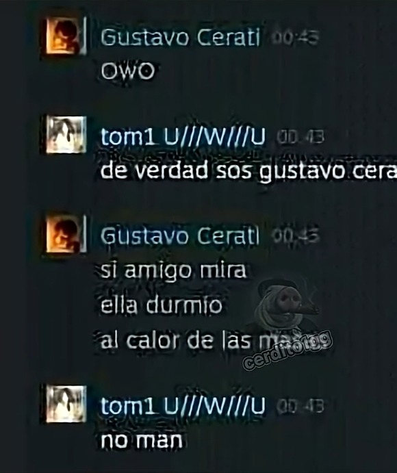 Gustavo Cerati OwO tom1 U///W///U de verdad sos gustavo cerati Gustavo Cerati si amigo mira ella durmió al calor de las ma tom1 U///W///U no man
