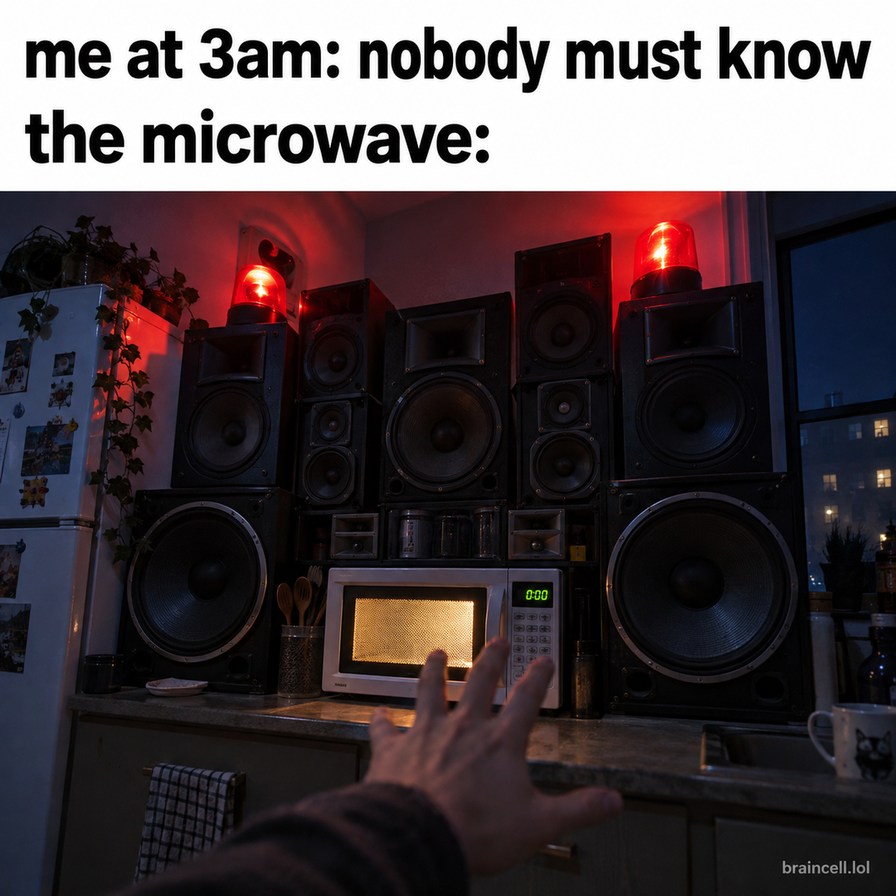 me at 3am: nobody must know the microwave: