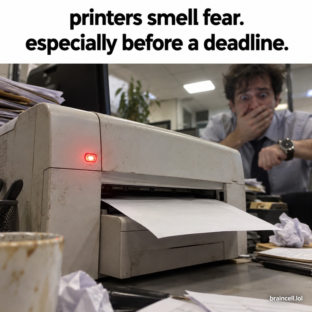 printers smell fear. especially before a deadline. braincell.lol