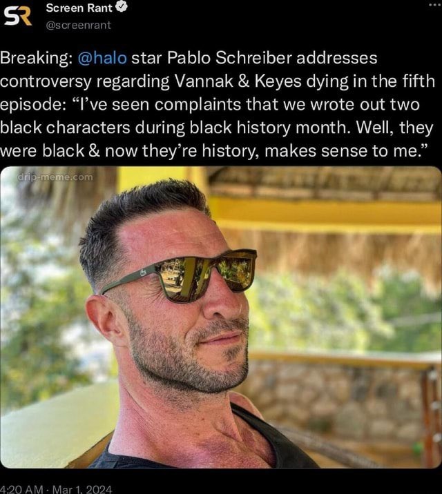 Breaking: @halo star Pablo Schreiber addresses controversy regarding Vannak & Keyes dying in the fifth episode: 