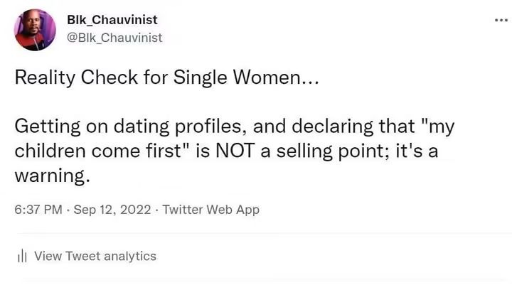Reality Check for Single Women... Getting on dating profiles, and declaring that 
