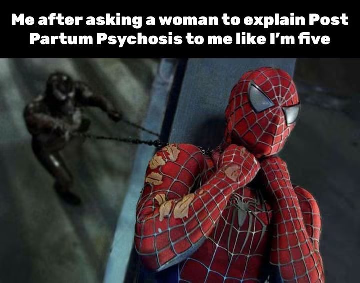 Me after asking a woman to explain Post Partum Psychosis to me like I'm five