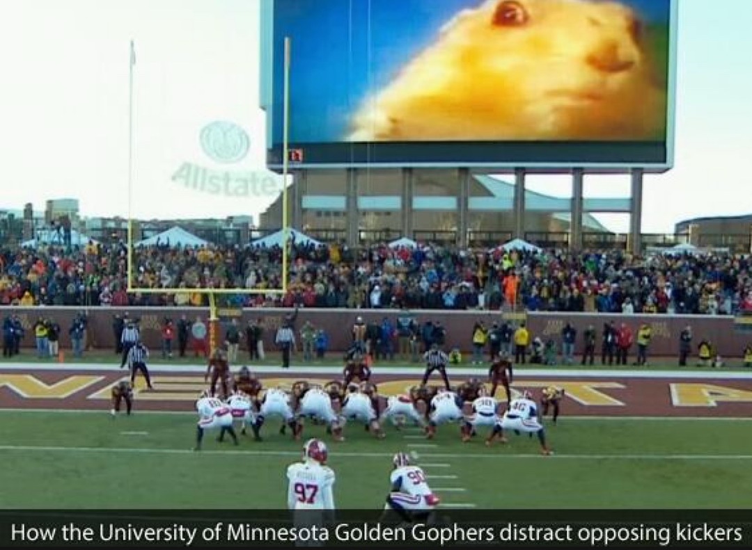 How the University of Minnesota Golden Gophers distract opposing kickers. Allstate.