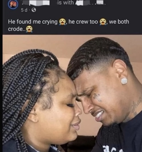 He found me crying, he cried too, we both cried.