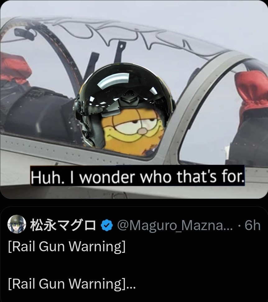 Huh. I wonder who that's for. Rail Gun Warning. Rail Gun Warning.