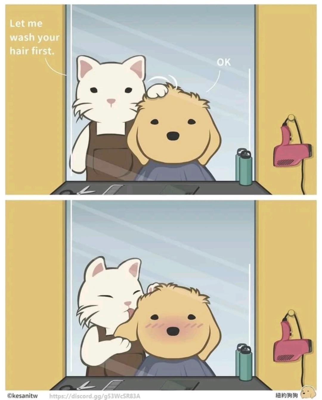Let me wash your hair first. OK