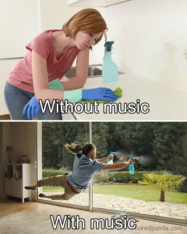 Without music. With music.