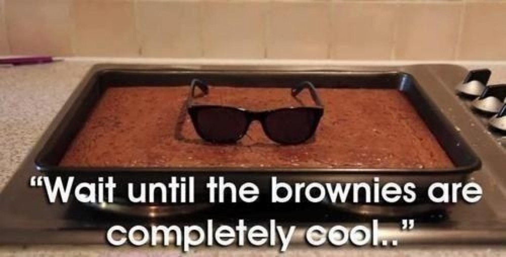 Wait until the brownies are completely cool..