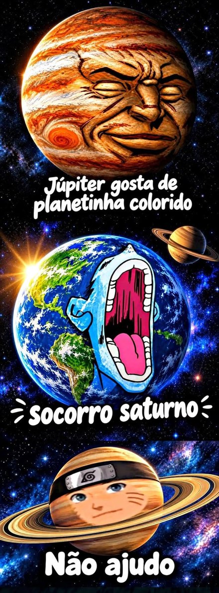 Júpiter gosta de planetinha colorido socorro saturno Não ajudo