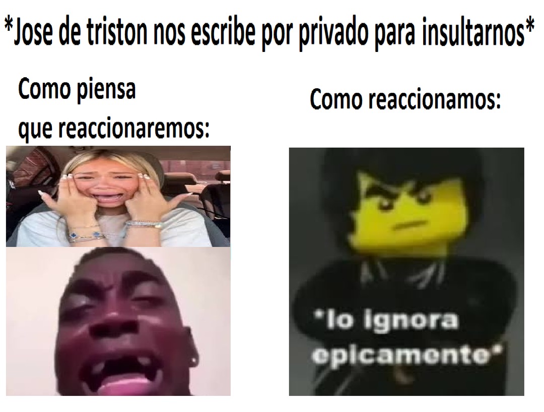 Jose de triston nos escribe por privado para insultarnos. Como piensa que reaccionaremos: Como reaccionamos: lo ignora epicamente.