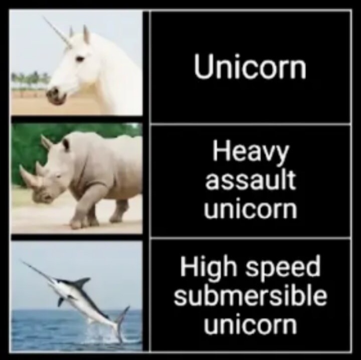 Unicorn Heavy assault unicorn High speed submersible unicorn