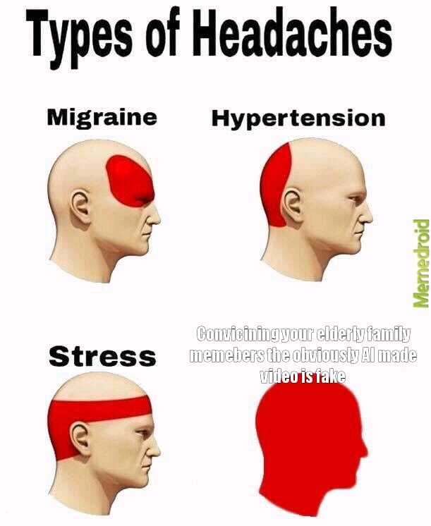 Types of Headaches Migraine Hypertension Stress Convincing your elderly family members the obviously AI made video is fake