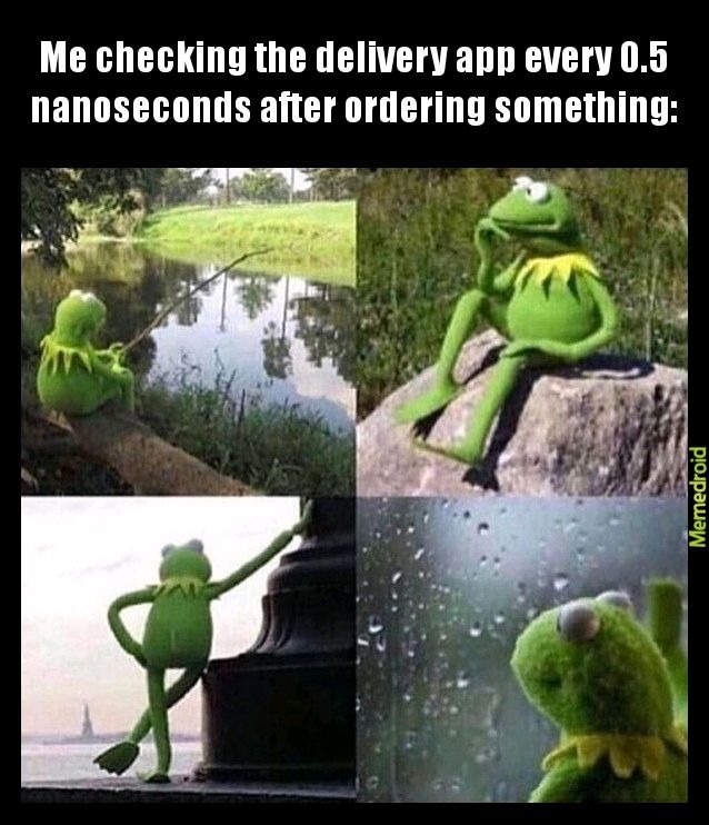Me checking the delivery app every 0.5 nanoseconds after ordering something: