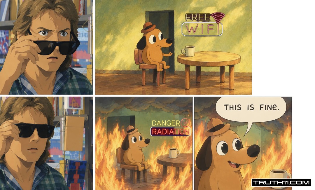 FREE WIFI DANGER RADIATION THIS IS FINE.